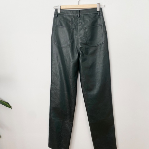 SOLD-Wilfred dark green vegan leather pants - Picture 5 of 7